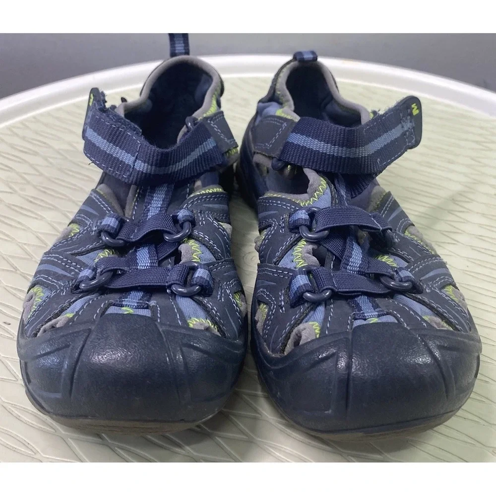Merrell Hydro Hiker Kids Leather Hiking Shoes Childs Water Pool Sandals Blue 13